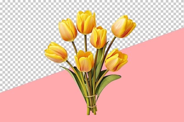 PSD bouquet de tulipas. objeto isolado, fundo transparente
