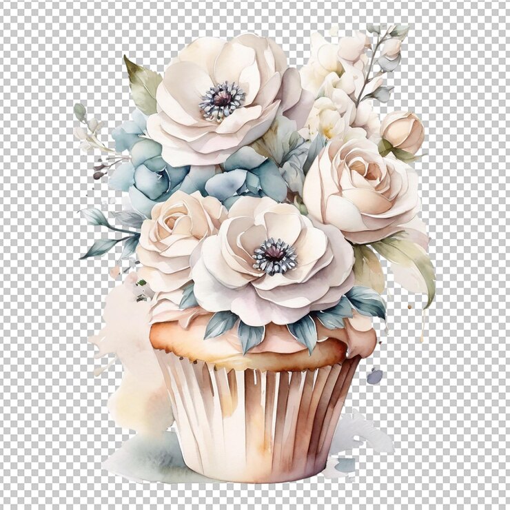 PSD bouquet di fiori ad acquerello