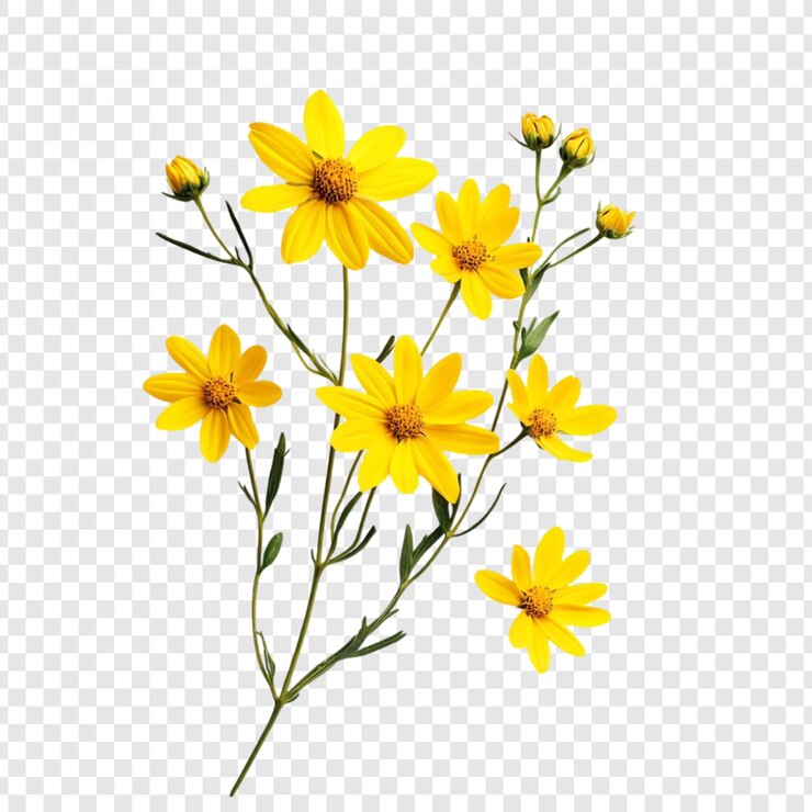 PSD bouquet di fiori gialli vibranti