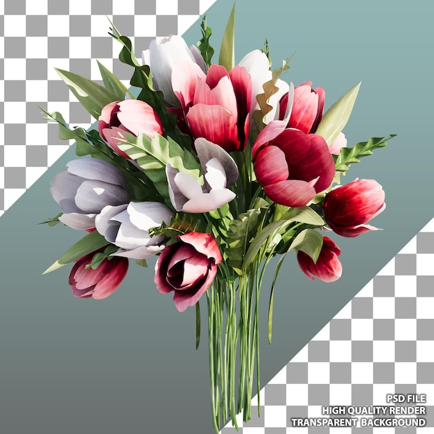 bouquet di fiori illustrazione 3D