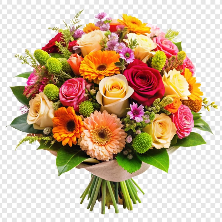 PSD bouquet di fiori isolato su uno sfondo trasparente