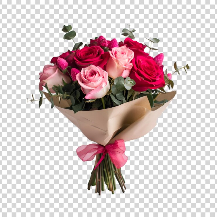 PSD bouquet di fiori isolato su uno sfondo trasparente