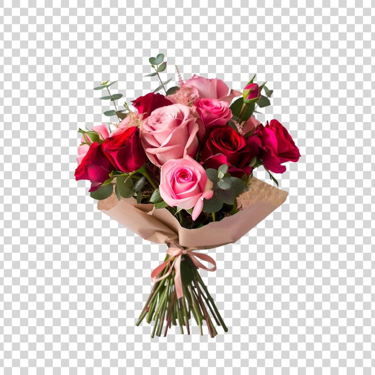 PSD bouquet di fiori isolato su uno sfondo trasparente