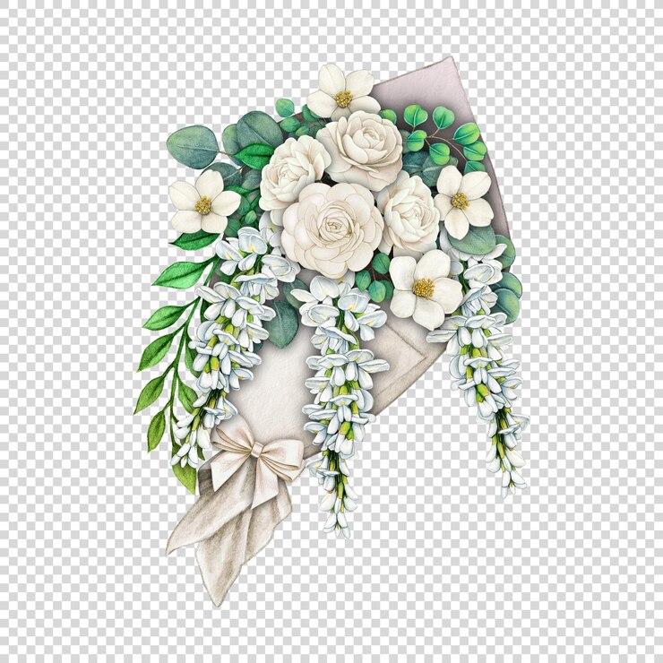 PSD bouquet elegante disegnato a mano ad acquerello