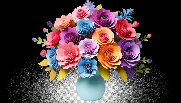 PSD bouquet de fleurs en 3d png transparent