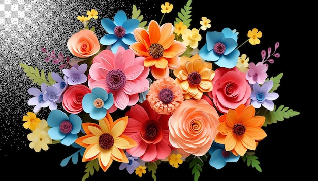 PSD bouquet de fleurs en 3d png transparent