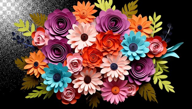 PSD bouquet de fleurs en 3d png transparent