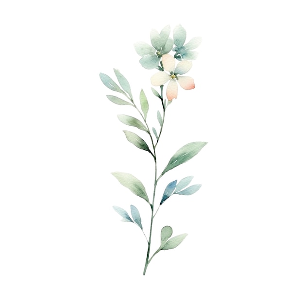 Bouquet de fleurs à l'aquarelle Des fleurs dessinées à la main isolées sur un fond blanc