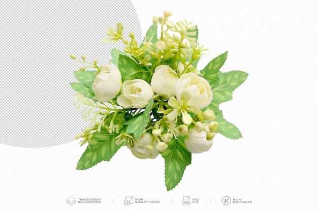 Bouquet De Fleurs Blanches Sur Fond Transparent