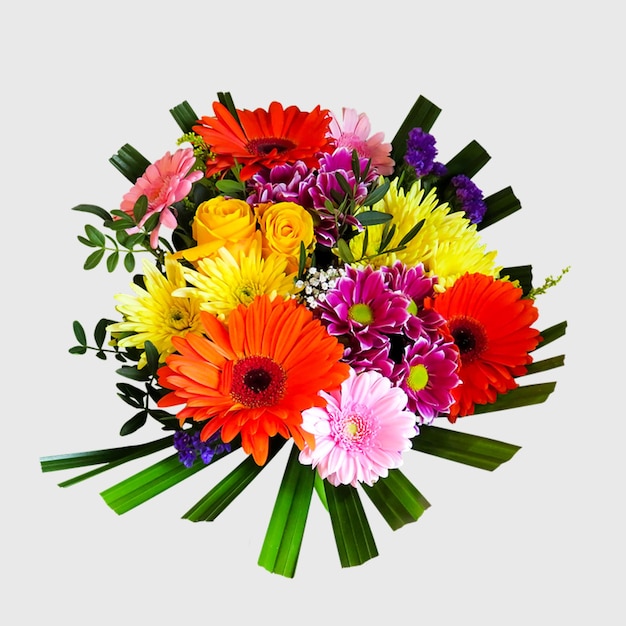 Un bouquet de fleurs colorées