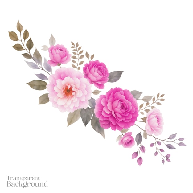 un bouquet de fleurs à fond transparent