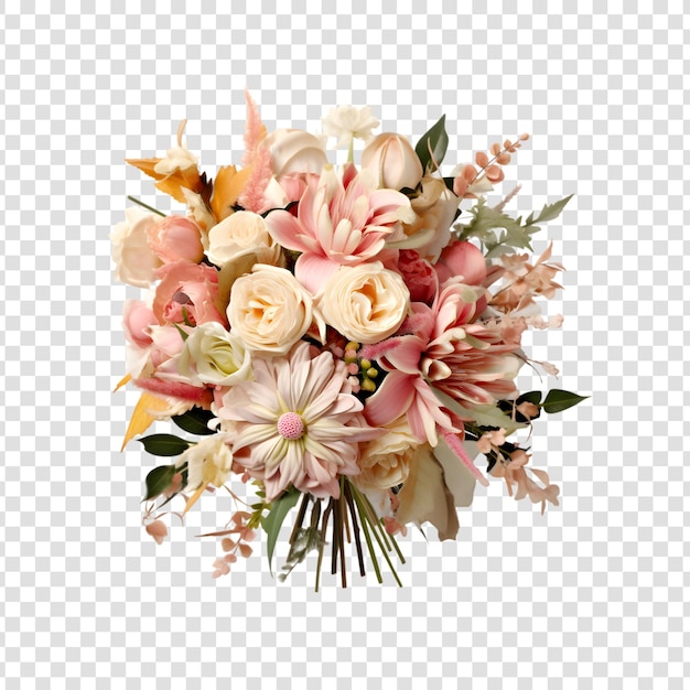 PSD un bouquet de fleurs sur un fond transparent