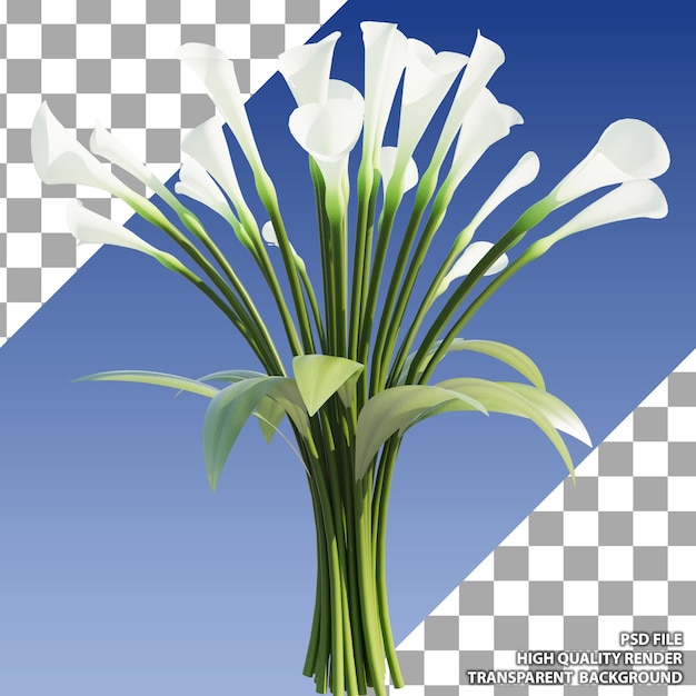 PSD le bouquet de fleurs illustration 3d