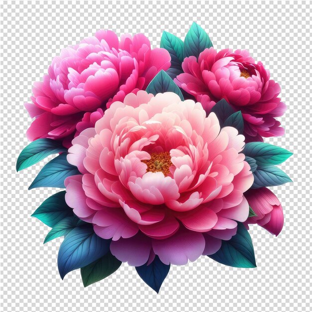 PSD un bouquet de fleurs avec une image d'une fleur