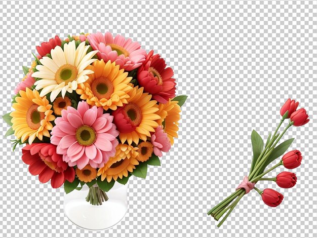 PSD un bouquet de fleurs de paille fraîches