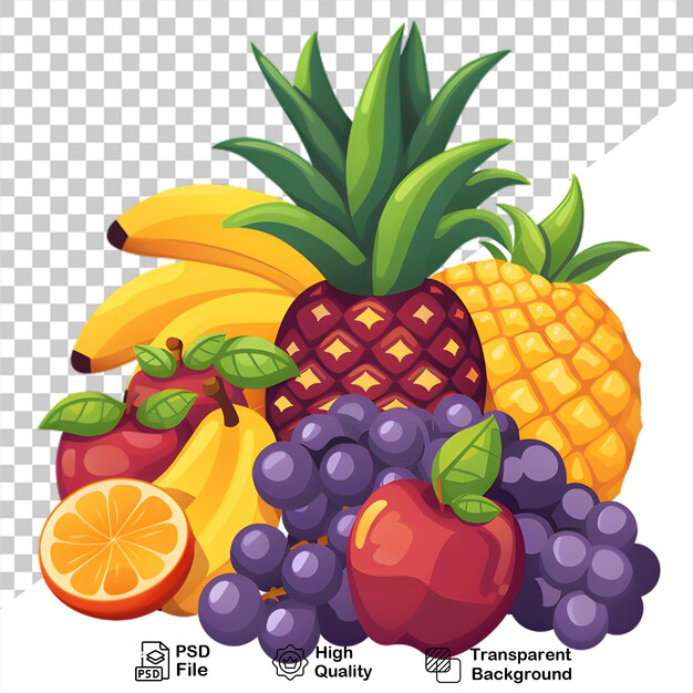 PSD un bouquet de fruits sur un fond transparent avec un fichier png