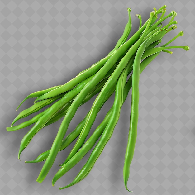 PSD un bouquet de haricots verts frais sur un fond transparent