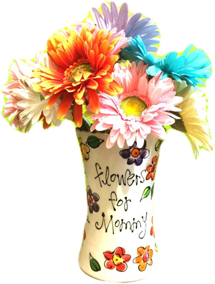 PSD bouquet in vasoclipart florealeregalo di fiorivaso con fioribrocca con fiorifiore multicolore