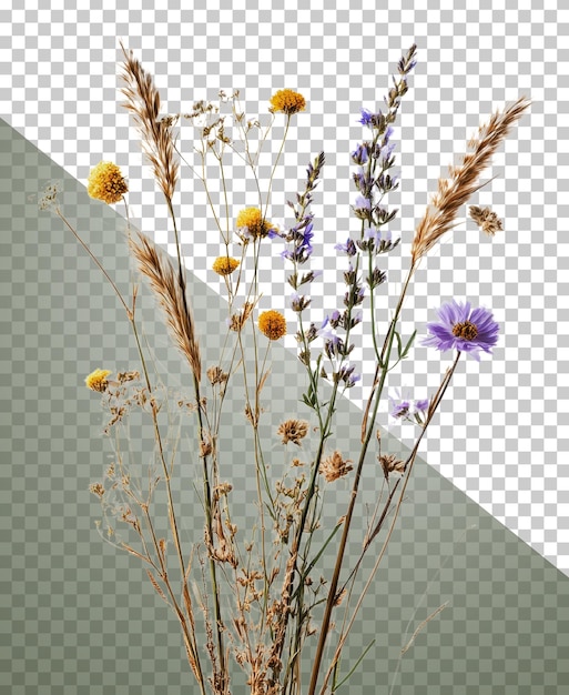 Bouquet d'intérieur de fleurs sauvages et d'herbe coupée