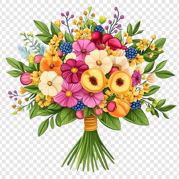 PSD bouquet isolato su trasparente