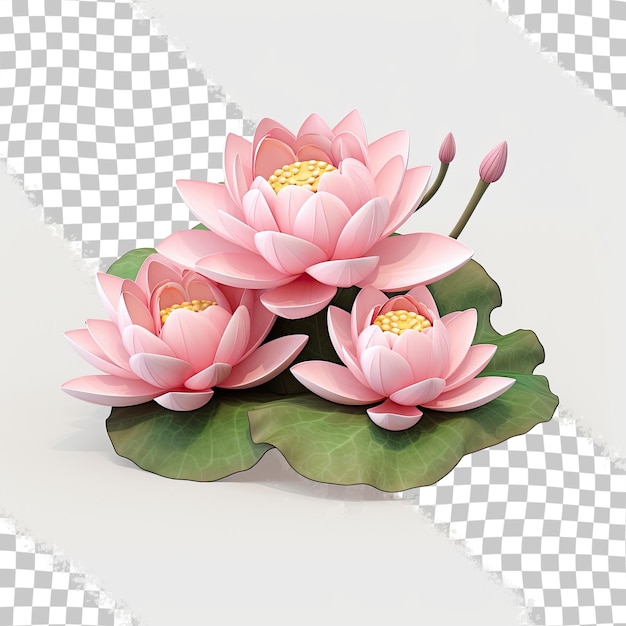 PSD bouquet de lotus rose sur un fond transparent