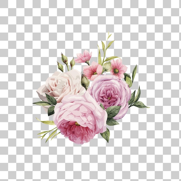 Bouquet de roses à l'aquarelle