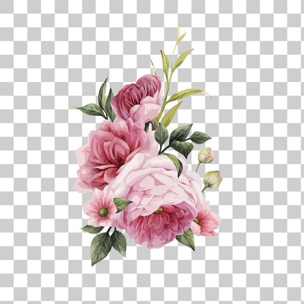 Bouquet de roses roses à l'aquarelle