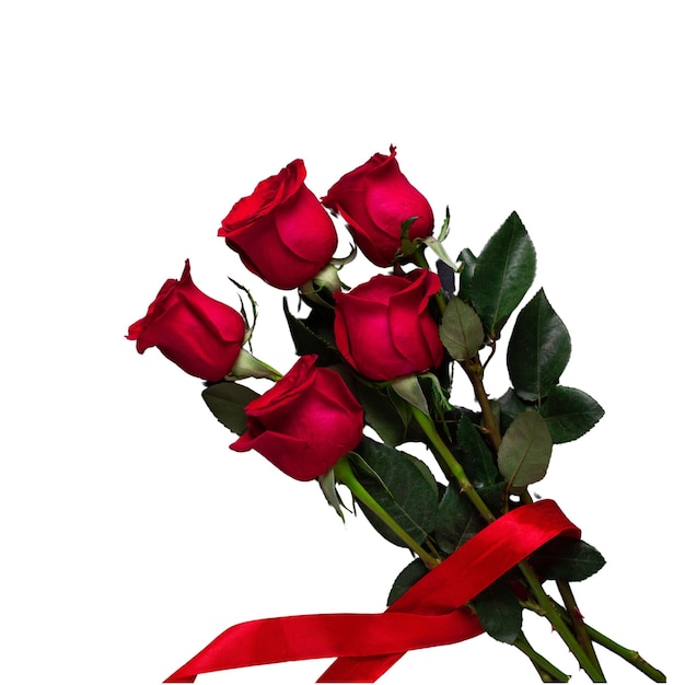 PSD bouquet rouge avec un fond isolé