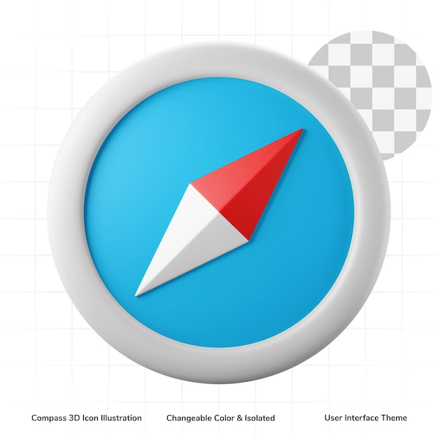 boussole navigation symbole interface utilisateur thème 3d icône rendu modifiable isolé
