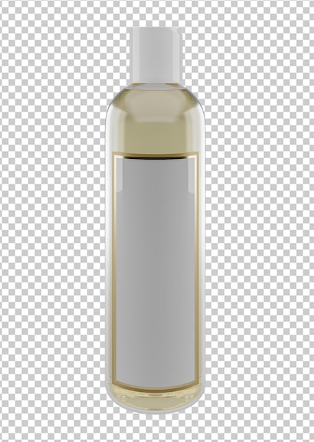 Bouteille 3D Vector sur fond de grille de transparence Modèle de conception de la maquette d'emballage