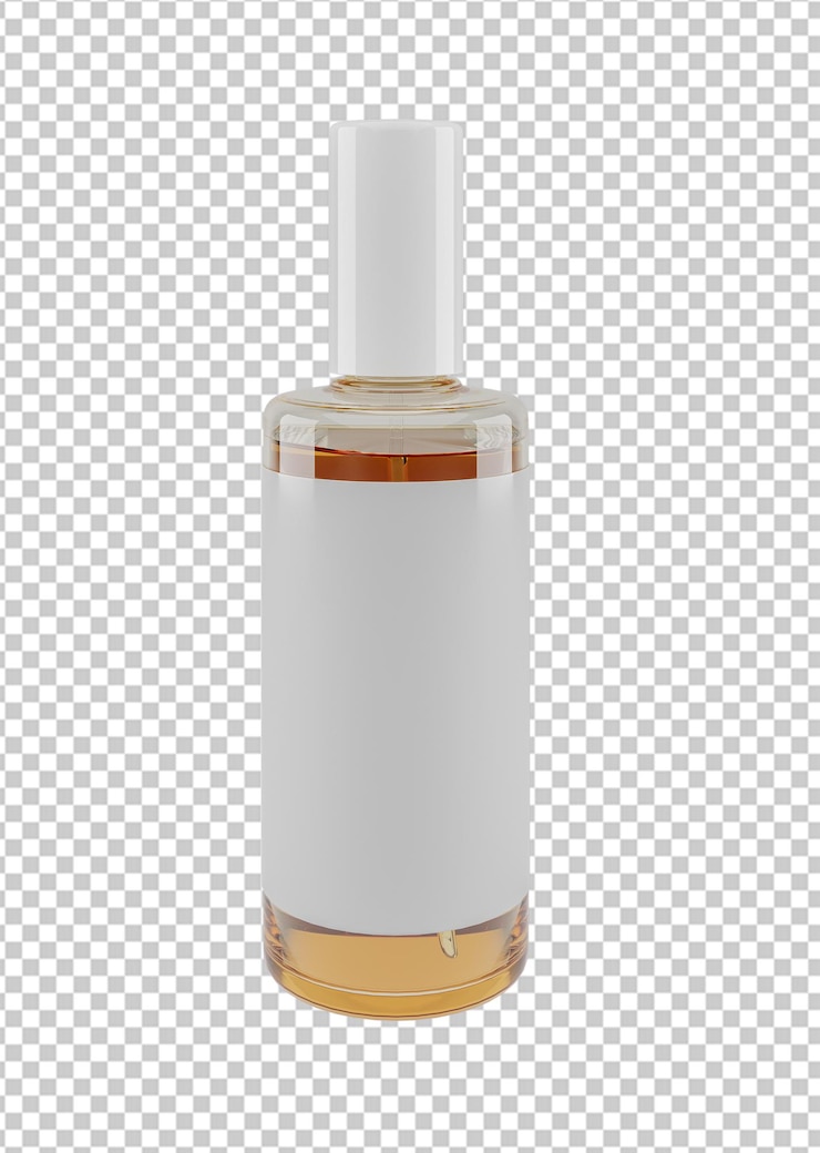 PSD bouteille 3d vector sur fond de grille de transparence modèle de conception de la maquette d'emballage