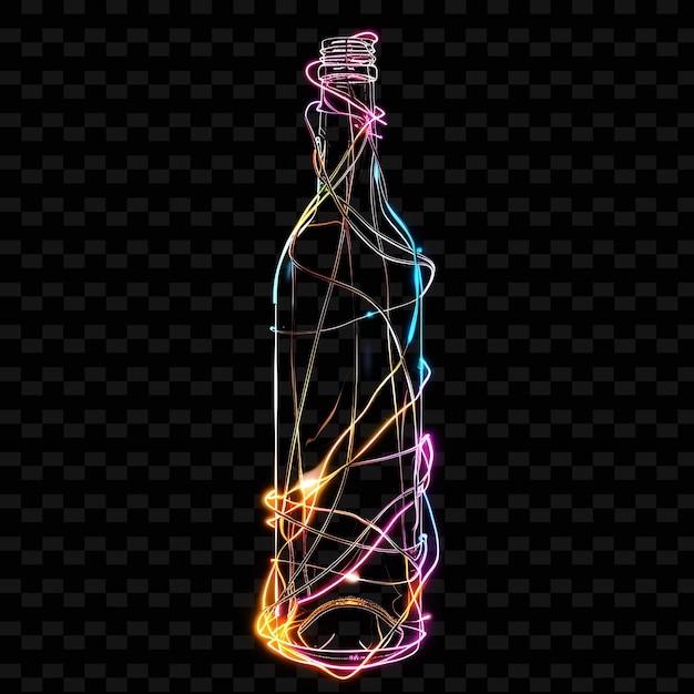 Une Bouteille D'alcool Avec Un Effet De Lumière Coloré