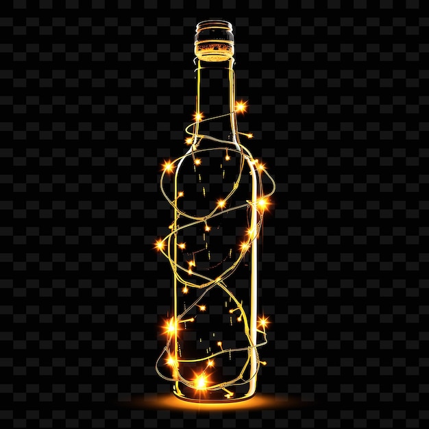 Une Bouteille D'alcool Avec Une Lumière Brillante Sur Un Fond Noir