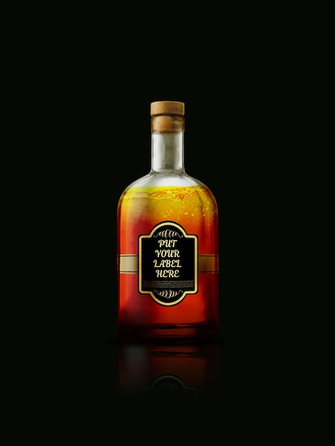 Une bouteille d'alcool qui dit " pas à toi ici " dessus.