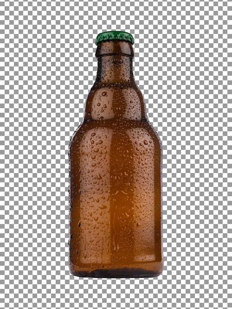 Une bouteille de bière avec un bouchon isolé sur fond transparent