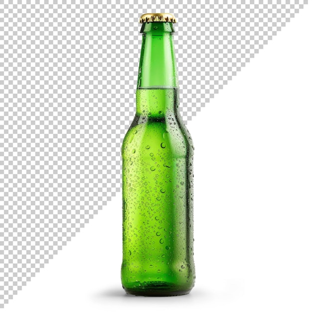 Bouteille de bière fraîche verte avec fond modifiable