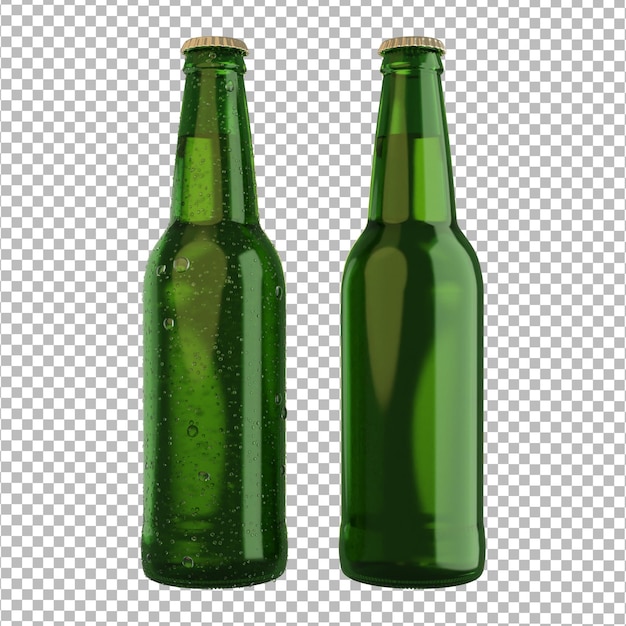 Bouteille de bière verte avec bouchon de bouteille