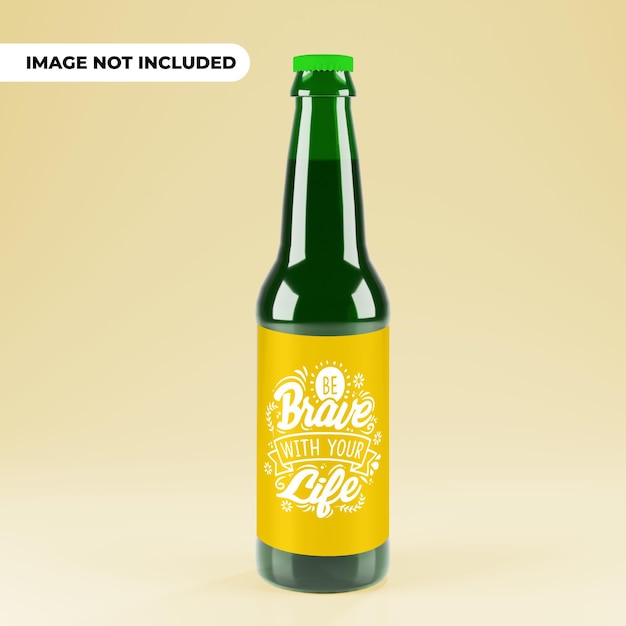 bouteille de bière verte conception de maquette 3D