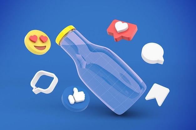 Bouteille de boisson Médias sociaux