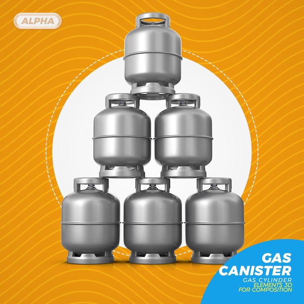 Bouteille De Gaz En Rendu 3d Isolé