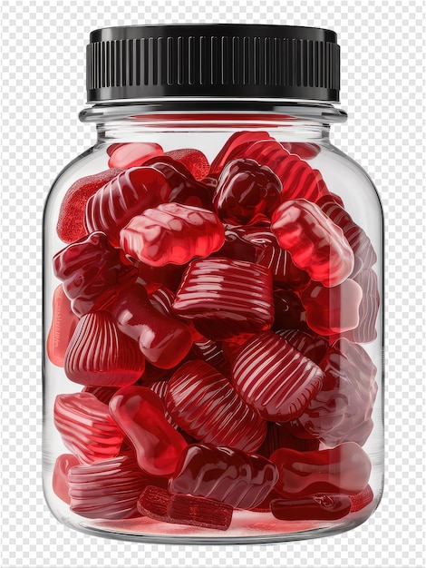 PSD une bouteille de gelée rouge avec des baies rouges