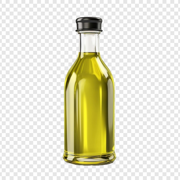 PSD bouteille d'huile d'olive isolée sur fond transparent