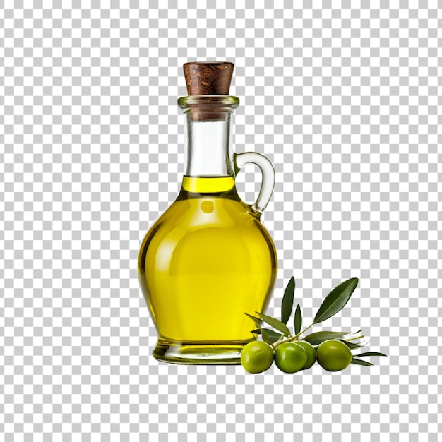 PSD bouteille d'huile d'olive isolée sur un fond transparent