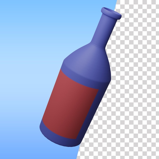 PSD bouteille icône 3d