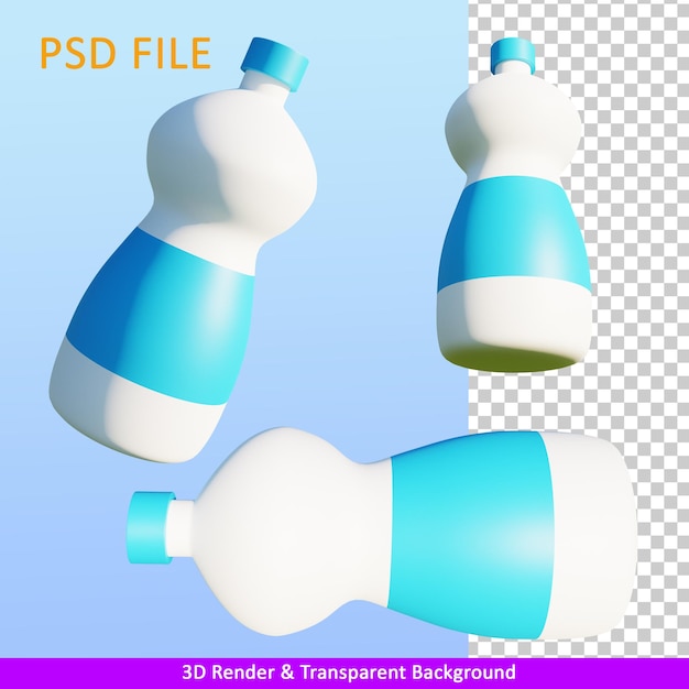 Bouteille D'illustration De Rendu 3d