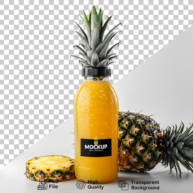 PSD une bouteille de jus d'ananas sur fond transparent avec un fichier png