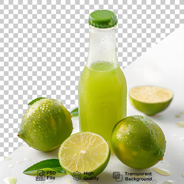 Une Bouteille De Jus De Citron Isolé Sur Un Fond Transparent Avec Un Fichier Png