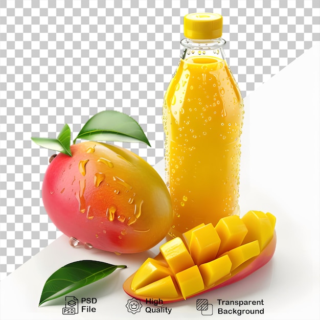 PSD une bouteille de jus de mangue sur fond transparent avec un fichier png