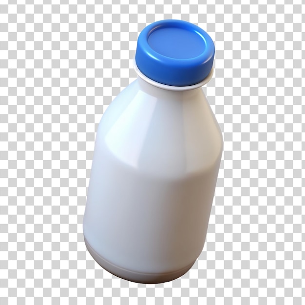 PSD bouteille de lait 3d isolée sur un fond transparent