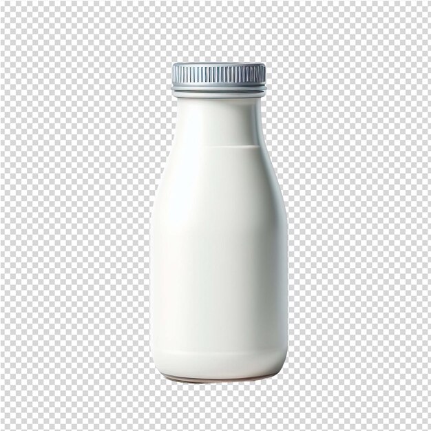 PSD une bouteille de lait blanc avec un bouchon blanc